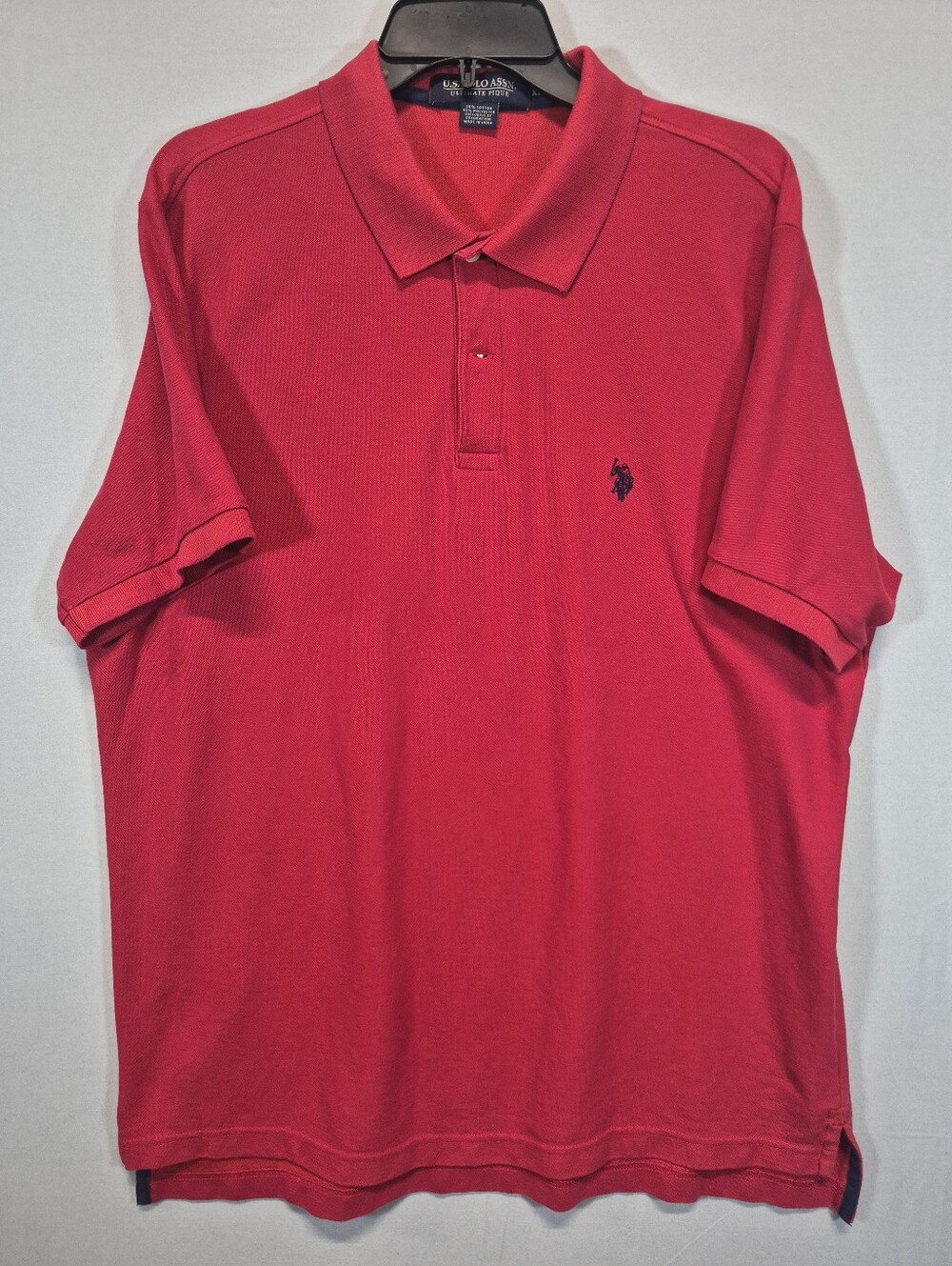 U.S. Polo Assn. Men’s XL Red Ultimate Pique Polo Shirt Short Sleeve Logo